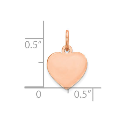 Sterling Silver RG Plated Engraveable Heart Polished Disc Charm