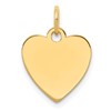 Sterling Silver GP Engraveable Heart Polished Disc Charm