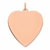 Sterling Silver RG Plated Engraveable Heart Polished Front/Satin Back Disc