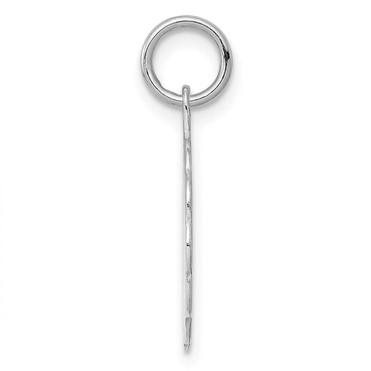 Sterling Silver Rh-plt Engraveable Polished Front/Satin Back Disc Charm