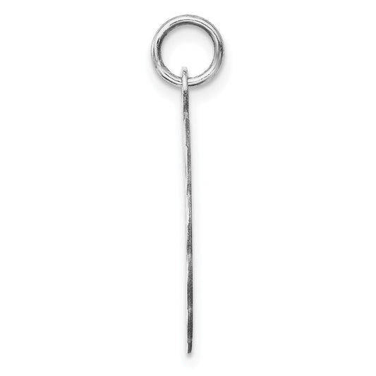 Sterling Silver Rh-plt Engraveable Polished Front/Satin Back Disc Charm