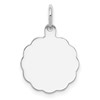 Sterling Silver Rh-plt Engraveable Polished Front/Satin Back Disc Charm