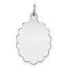 Sterling Silver Rh-plt Engraveable Polished Front/Satin Back Disc Charm