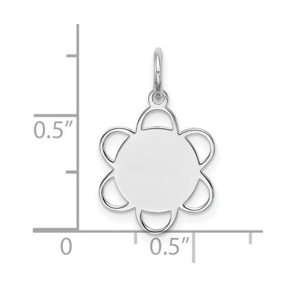 Sterling Silver Rhodium-plated Engraveable Disc Charm