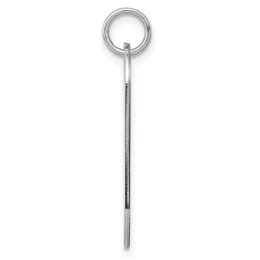 Sterling Silver Rh-plt Engravable Dog Tag Polished Front/Back Disc Charm