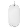 SSilver Rh-plt Engravable Dog Tag Polished Front/Satin Back Disc Charm