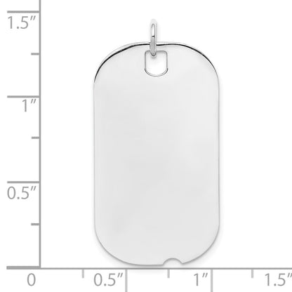 Sterling Silver Rhodium-plated Engravable Dog Tag Disc Charm