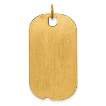 Sterling Silver GP Engravable Dog Tag Polished Disc Charm