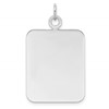 Sterling Silver Rh-plt Engravable Rectangle Polished Front/Back Disc Charm