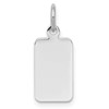 SSilver Rh-plt Engravable Rectangle Polished Front/Satin Back Disc Charm