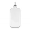SSilver Rh-plt Engravable Rectangle Polished Front/Satin Back Disc Charm