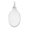 Sterling Silver Rh-plt Engraveable Oval Polished Front/Back Disc Charm