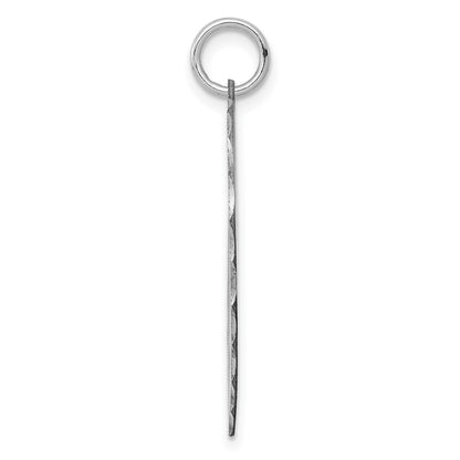 SS Rh-plt Engraveable Heart Patterned Polished Front/Satin Back Disc