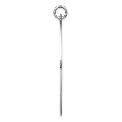 SSilver Rh-plt Engravable Oval Polished Front/Satin Back Disc Charm