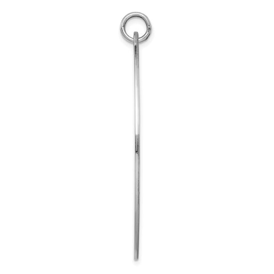 SSilver Rh-plt Engravable Oval Polished Front/Satin Back Disc Charm