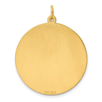 Sterling Silver GP Engraveable Round Polished Disc Charm