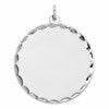 Sterling Silver Rhod-plated ENG. Round Polish Front/Satin Back Disc Charm