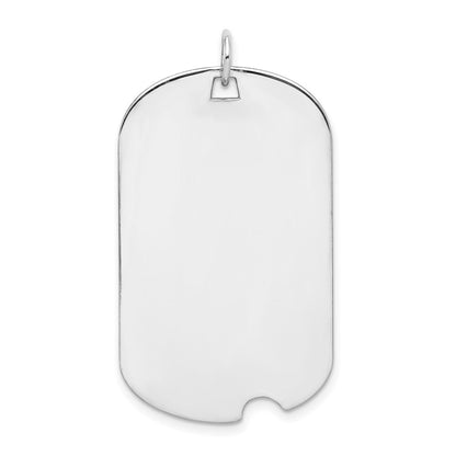 Sterling Silver Rhodium-plated Engravable Dog Tag Disc Charm