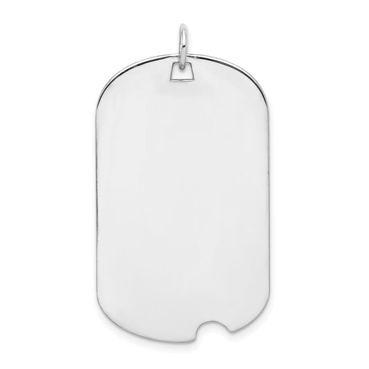 Sterling Silver Rhodium-plated Engraveable Dog Tag Disc Charm