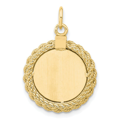 Sterling Silver GP Engraveable Round with Rope Polished Disc