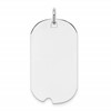 Sterling Silver Rhod-plate Eng. Dog Tag Polished Front/Satin Back Disc Char