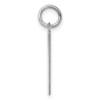 Sterling Silver Rhod-plate Eng. Rect. Polish Front/Satin Back Disc Charm