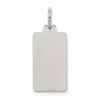 Sterling Silver Rhod-plate Eng. Rect. Polish Front/Satin Back Disc Charm