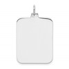 Sterling Silver Rhod-plate Eng. Rect. Polish Front/Satin Back Disc Charm