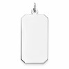 Sterling Silver Rhod-plate Eng. Rect. Polish Front/Satin Back Disc Charm
