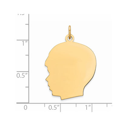Sterling Silver GP Engravable Boy Polished Disc Charm