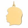 Sterling Silver GP Engravable Girl Polished Disc Charm
