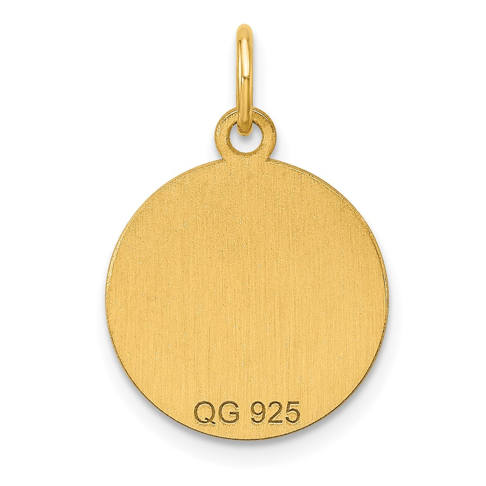Sterling Silver GP Engraveable Round Polished Disc Charm