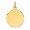 Sterling Silver GP Engraveable Round Polished Disc Charm