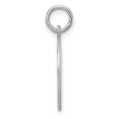 SS Rh-plt Engraveable Round Polished Front/Satin Back Disc Charm