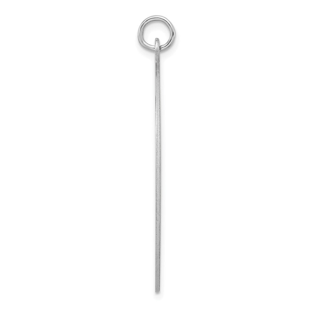 Sterling Silver Rhod-plated Eng. Rnd Polish Front/Satin Back Disc Charm