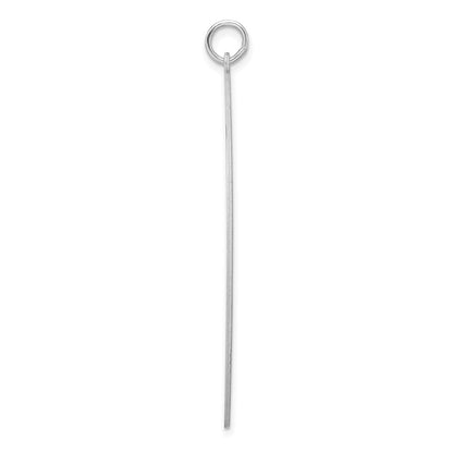 Sterling Silver Rhod-plated Eng. Rnd Polish Front/Satin Back Disc Charm
