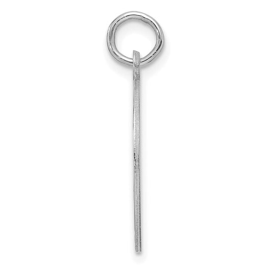 Sterling Silver Rhod-plated Eng. Rnd Polish Front/Satin Back Disc Charm