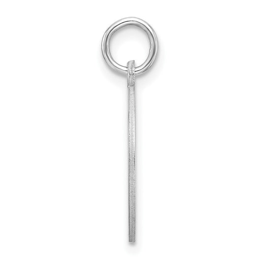 Sterling Silver Rhod-plated Eng. Rnd Polish Front/Satin Back Disc Charm