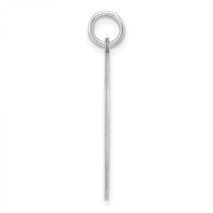 Sterling Silver Rhod-plated Eng. Rnd Polish Front/Satin Back Disc Charm