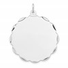 Sterling Silver Rh-plt Engraveable Polished Front/Satin Back Disc Charm