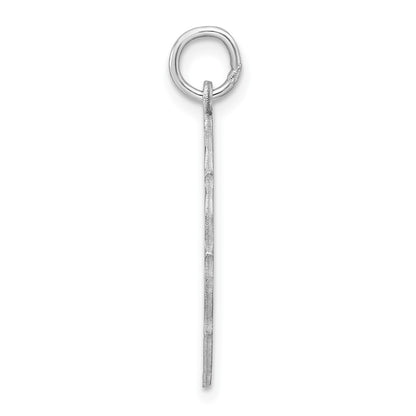 Sterling Silver Rh-plt Engraveable Polished Front/Satin Back Disc Charm