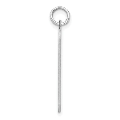 Sterling Silver Rhod.-plated Eng. Rect. Polish Front/Satin Back Disc Charm