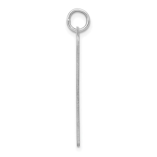 Sterling Silver Rhod-plate Eng. Rect. Polish Front/Satin Back Disc Charm