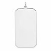 Sterling Silver Rhod-plate Eng. Rect. Polish Front/Satin Back Disc Charm