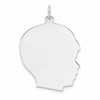 SSilver Rh-plt Engravable Boy Polished Front/Satin Back Disc Charm