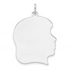 Sterling Silver Rh-plt Engravable Girl Disc Charm Polish on Front/Back