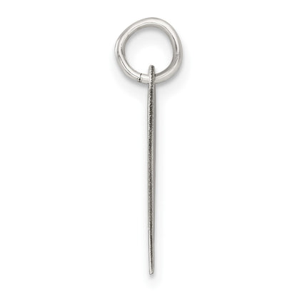 SS Rh-plt Engraveable Heart Polished Front/Satin Back Disc Charm