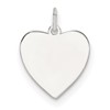 SS Rhod-plated Eng. Heart Polish Front/Satin Back Disc Charm