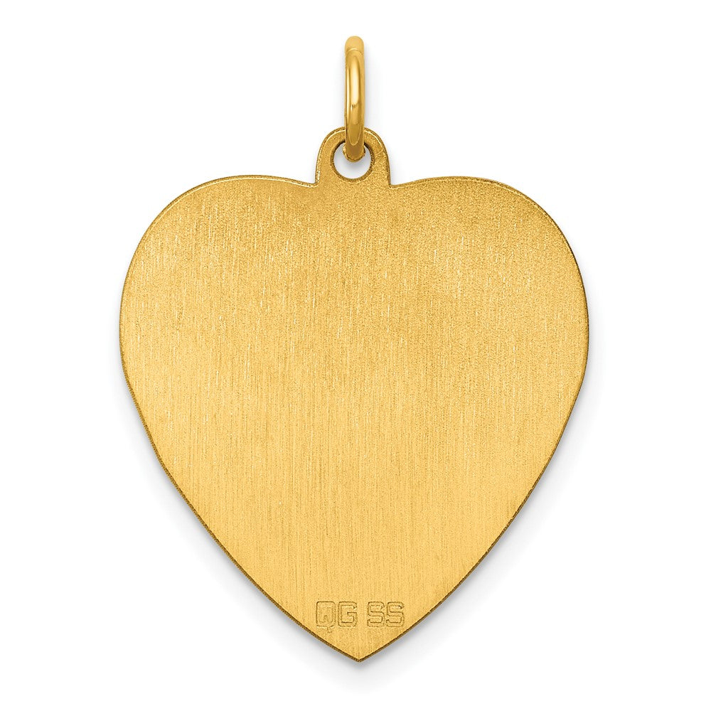 Sterling Silver GP Engraveable Heart Polished Disc Charm