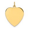 Sterling Silver GP Engraveable Heart Polished Disc Charm